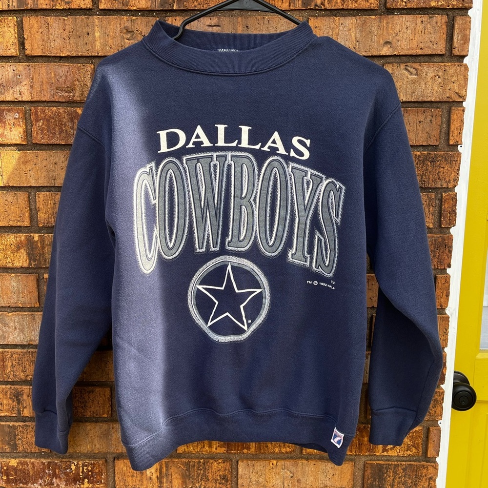 LOGO 7 90s Dallas Cowboys Navy Crewneck Sweater